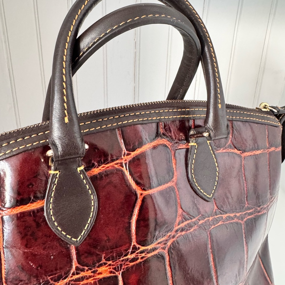 SOLD: Dooney & Bourke Croc-Embossed Leather Satchel - Picture 8 of 14